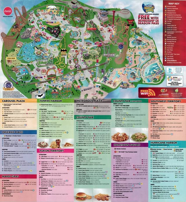 2021 Six Flags Great America Park Map #1 - MAP KEY CAROUSEL PLAZA wA ...