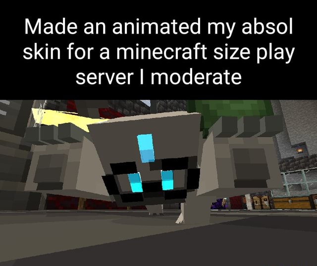 Made an animated my absol skin for a minecraft size play server I