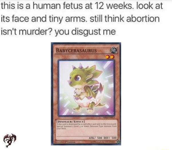 This is a human fetus at 12 weeks look at its face and tiny arms