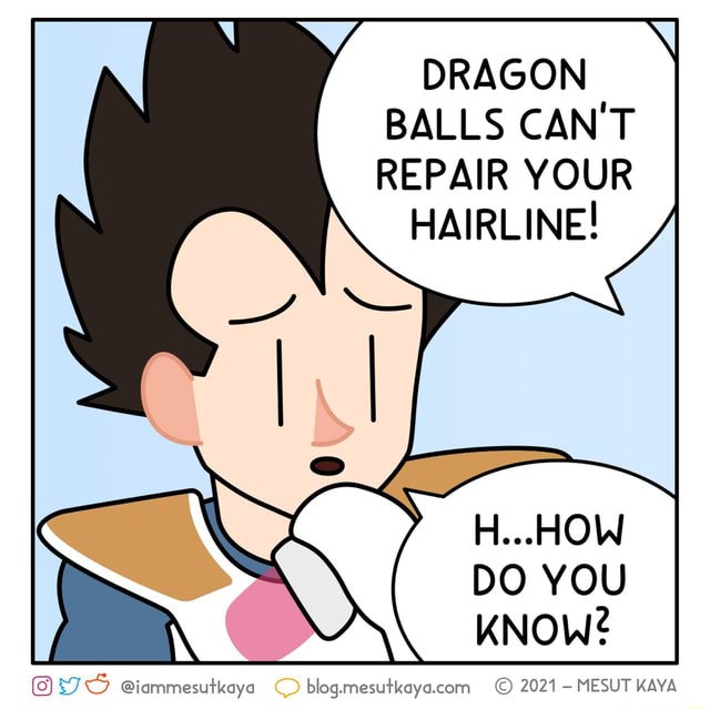 Vegeta's wish DRAGON BALLS CAN'T REPAIR YOUR HAIRLINE! DO YOU Owss