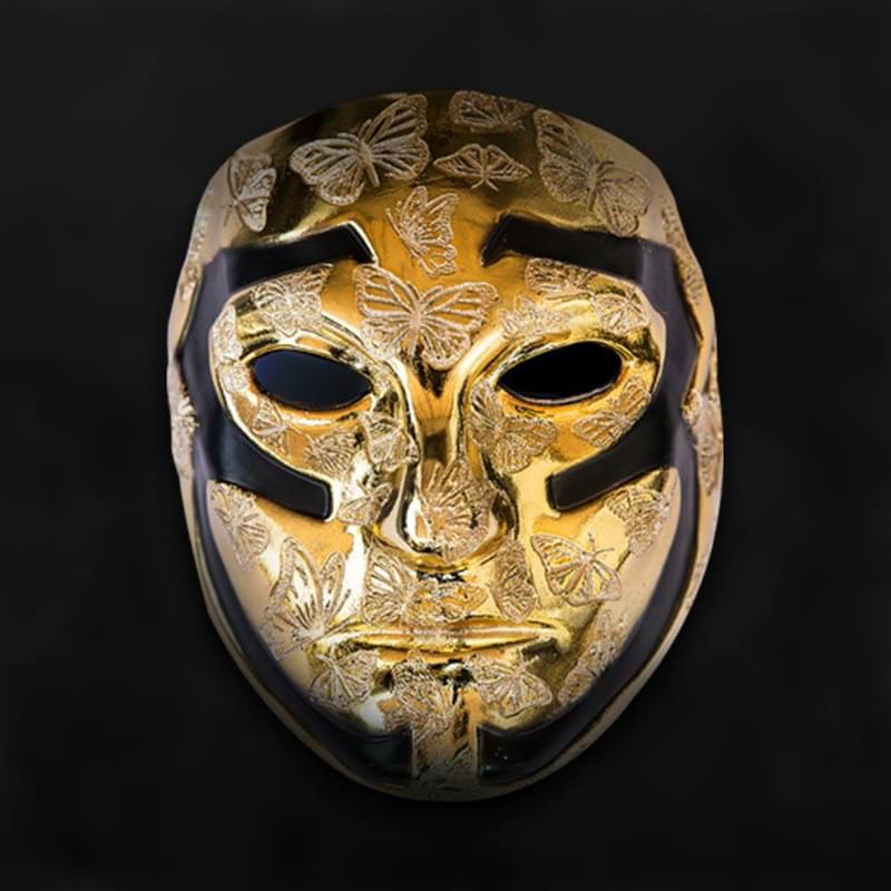 Маска 5 музыка. Hollywood Undead Золотая маска. Маска Johnny 3 tears. Danny Hollywood Undead Золотая маска. Себастьян маска Золотая.