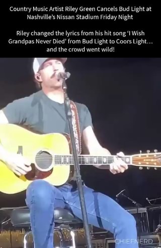 Country music star Riley Green changes 'Bud Light' lyric and the crowd goes  wild - AS USA