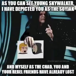 As You Can See Young Skywalker Have Depicted You As The And Myself As The Chad You And Vour Rebel Friends Bave Already Lost