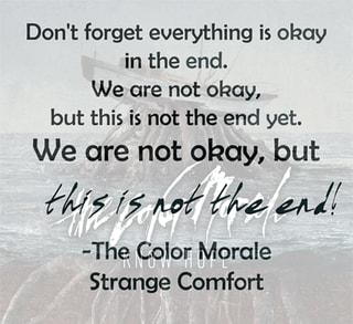Don T Forget Everything Is Okay In The End We Are Not Okay But
