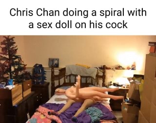 Chris Chan doing spiral with a sex doll on his cock