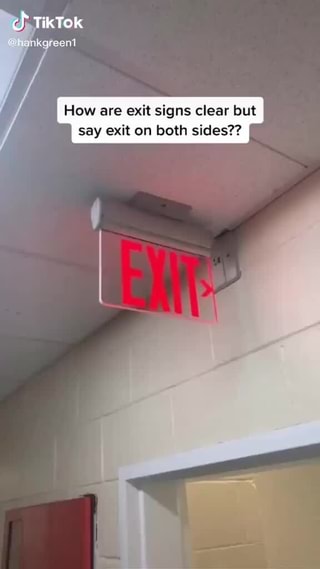 transparent exit sign both sides