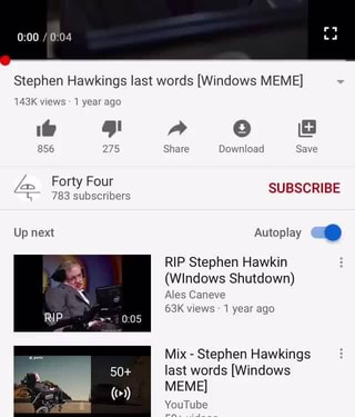 Stephen Hawkings Final Words Microsoft Windows Xp Microsoft