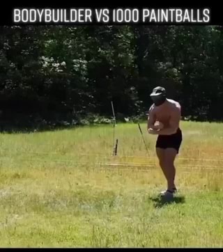 Bodybuilder Vs 1000 Paintballs