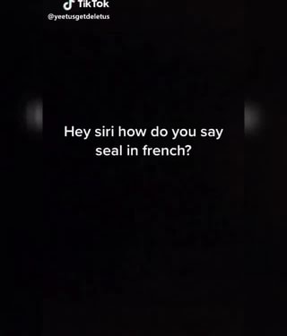 Tiktok Yeetusgetdeletus Hey Siri How Do You Say Seal In French