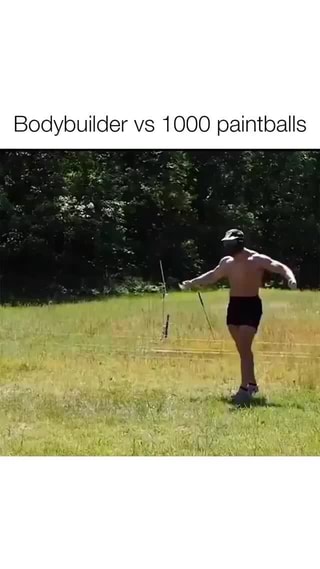 Bodybuilder Vs 1000 Paintballs