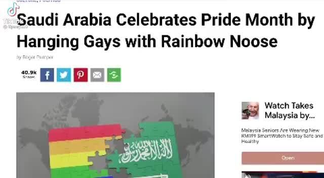 "Saudi Arabia Celebrates Pride Month by Hanging Gays with Rainbow Noose