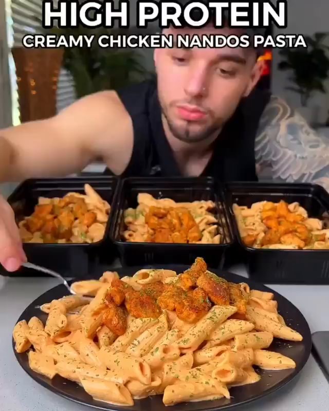 HIGH PROTEIN CREAMY CHICKEN NANDOS PASTA iFunny