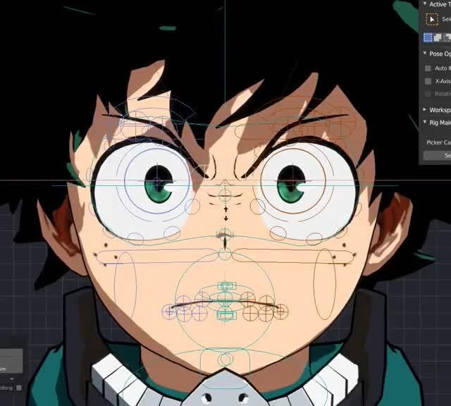 Face rig made in blender. Uses shape key drivers extensively. - iFunny