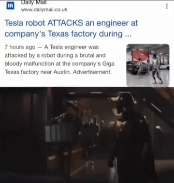 Tesla Robot ATTACKS An Engineer At Company's Texas Factory During Hours ...