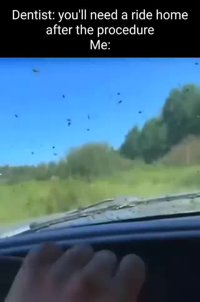 Dentist you'll need a ride home after the procedure Me iFunny