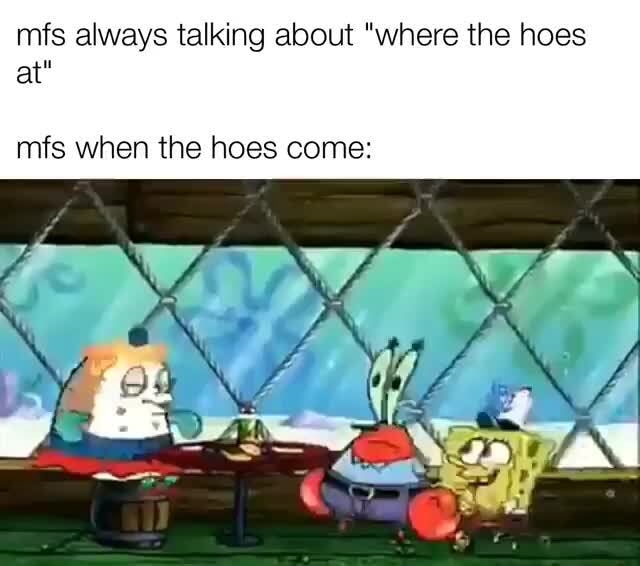 Mfs always talking about "where the hoes at" mfs when the hoes come iFunny