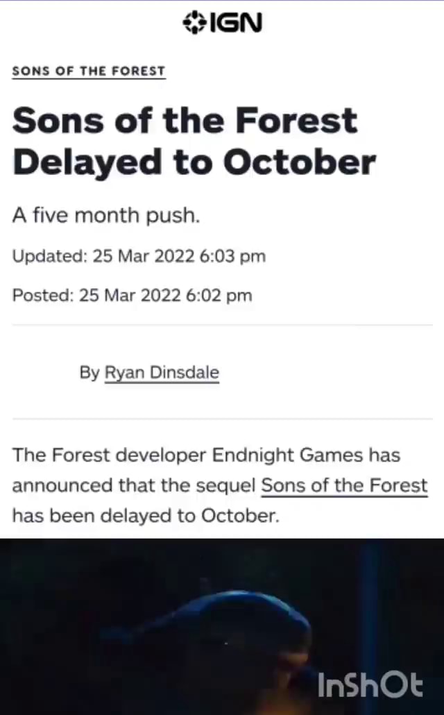 The Forest sequel delayed until October