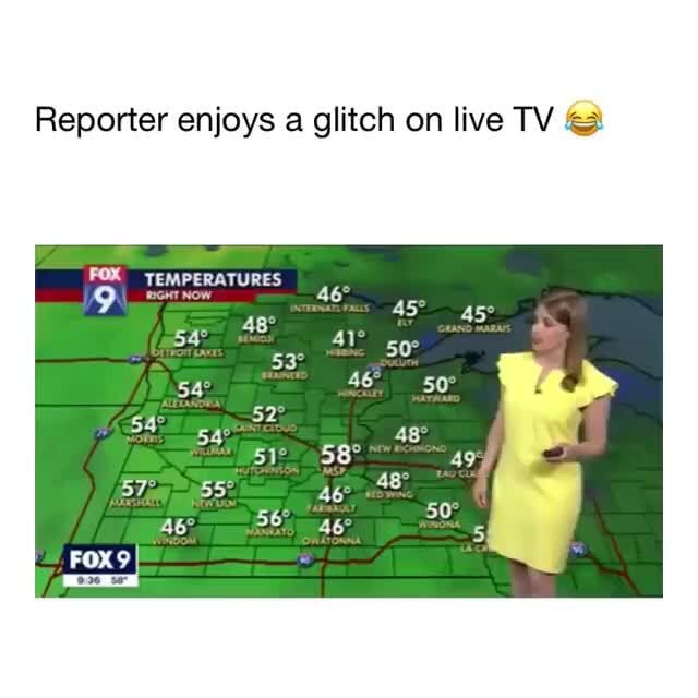 Reporter enjoys a glitch on live TV FOX TEMPERATURES _ RIGHT NOW 48 54 ...