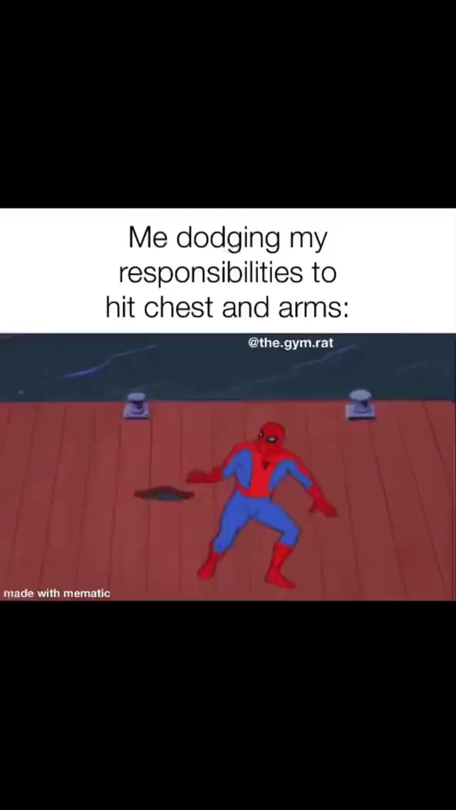 Me dodging my responsibilities to hit chest and arms: @the.gym.rat AR ...