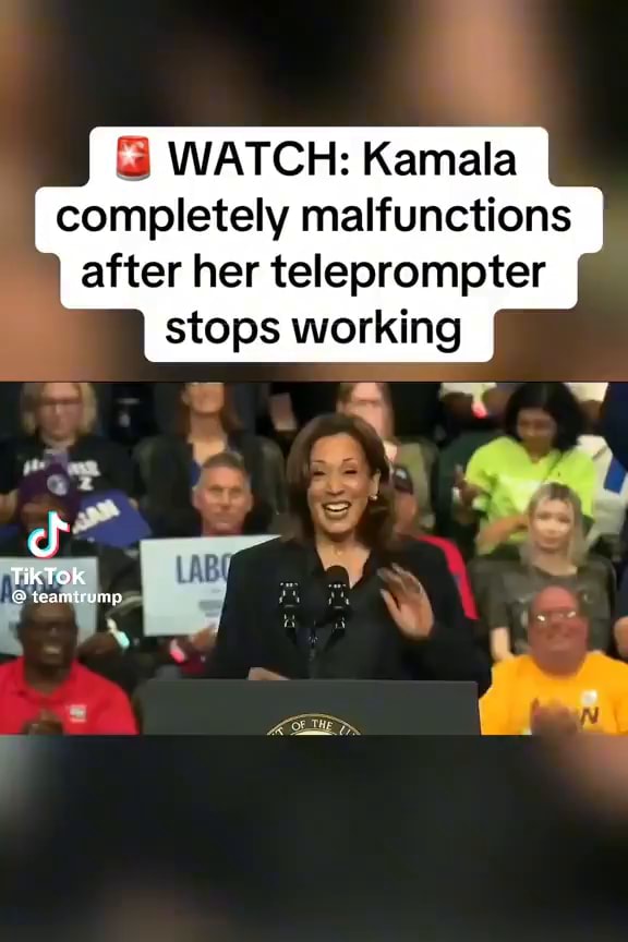 WATCH: Kamala completely malfunctions after her teleprompter stops ...