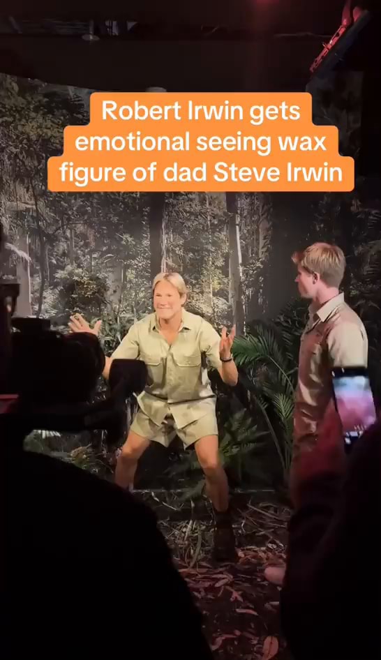Robert Irwin gets emotional seeing wax figure of dad Steve Irwin - iFunny