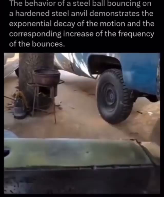 The behavior of a steel ball bouncing on a hardened steel anvil
