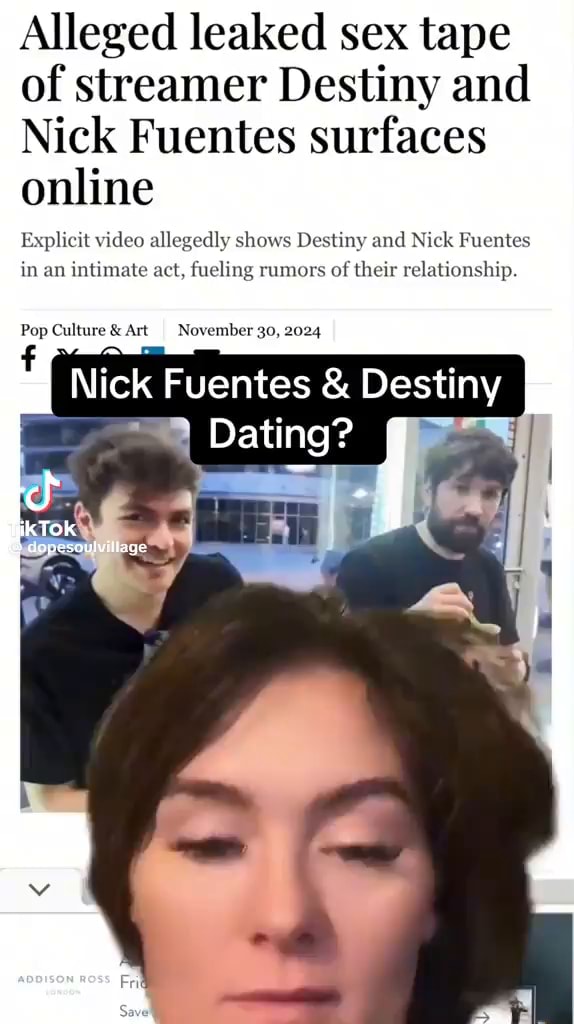 Alleged leaked sex tape of streamer Destiny and Nick Fuentes surfaces