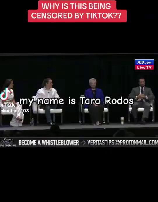 WIRY IS THIS BEING CENSORED BY TIKTOK?? I my name is Tara Rodos os ...