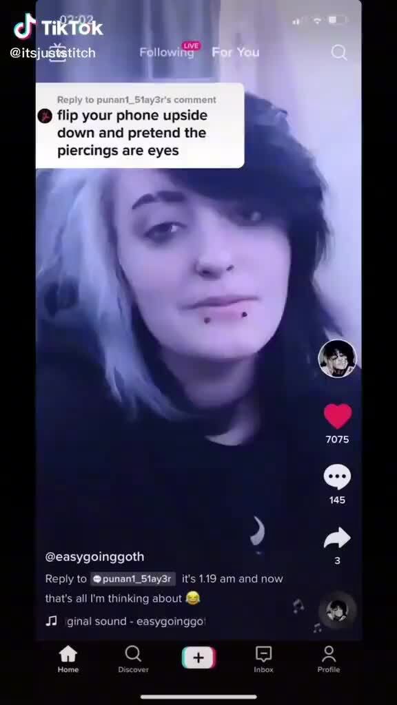 Flip your phone upside down and pretend the piercings are eyes 7075 145