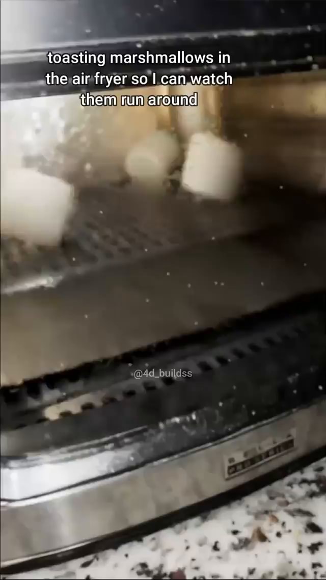 Toasting marshmallows in the air fryer so I can watch them run around
