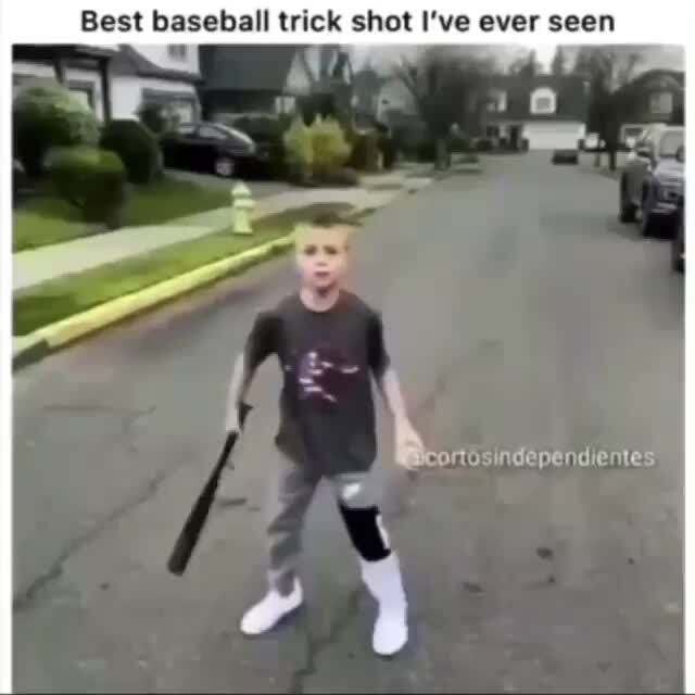 Best baseball trick shot I've ever seen iFunny