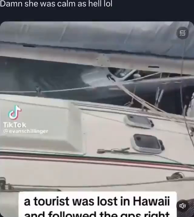 Damn she was calm as hell lo a tourist was lost in Hawaii ane