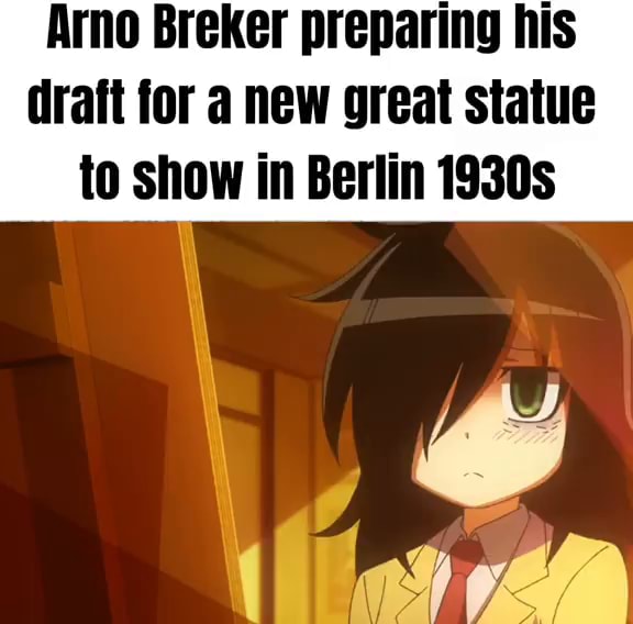 Arno Breker preparing his draft for a new great statue to show in ...