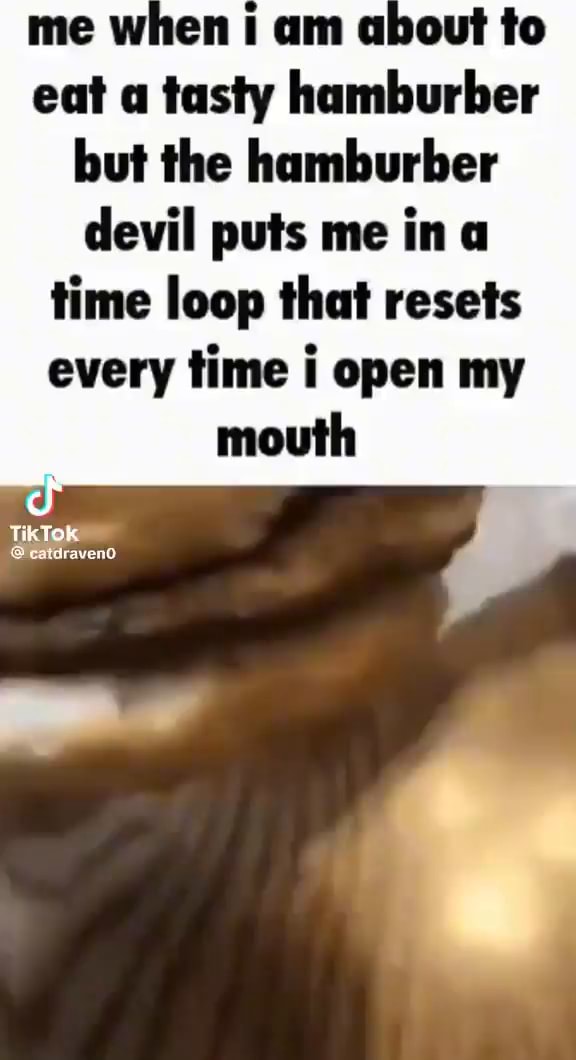 Eat a tasty hamburber but the hamburber devil puts me in time loop that