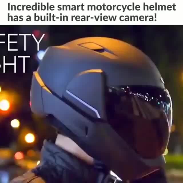 Incredible smart motorcycle helmet has a built-in rear-view camera