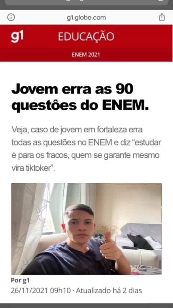 EducaÇÃo Enem 2021 Jovem Erra As 90 Questões Do Enem Veja Caso De Jovem Em Fortaleza Erra 2603