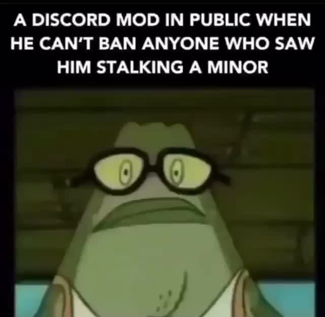 A DISCORD MOD IN PUBLIC WHEN HE CAN'T BAN ANYONE WHO SAW HIM STALKING A ...