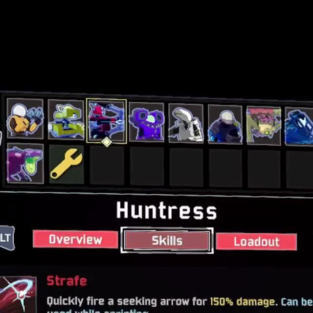 Huntress _overview Skis Loadout Strafe Nuictdy fire ceekinn arrnw far