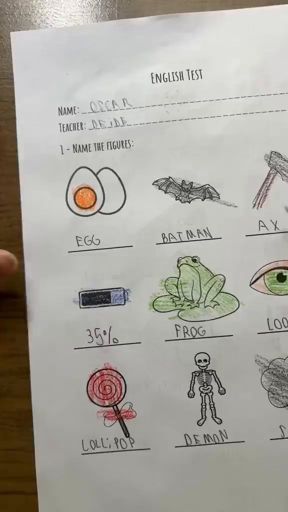 ENGLISH TEST name: TeacHeR: ayh__- NAMETHE FIGURES: - FunXD