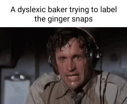 A dyslexic baker trying to lab the ginger snaps - iFunny