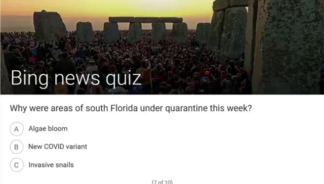 Bing news quiz Why were areas of south Florida under quarantine this ...