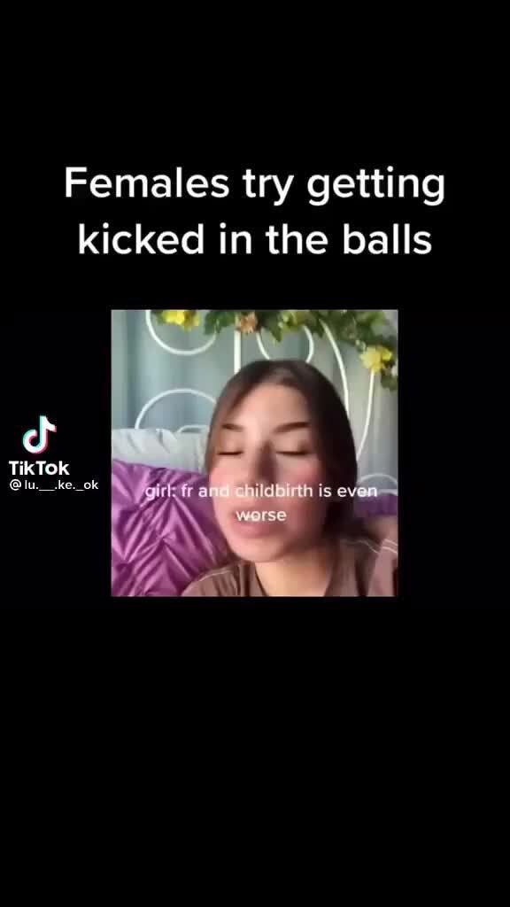 Females try getting kicked in the balls TikTok lu. is even iFunny