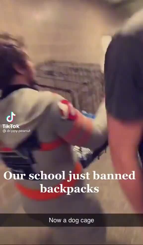 Our school just banned backpacks Now a dog cage iFunny