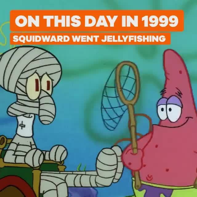 Today is the anniversary of Squidward going jellyfishing for the first