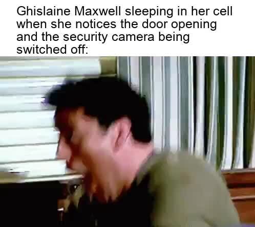 Ghislaine Maxwell sleeping in her cell when she notices the door