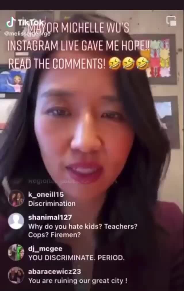 MICHELLE WU INSTAGRAM LIVE GAVE ME HOPE THE COMMENTS! oneill1S