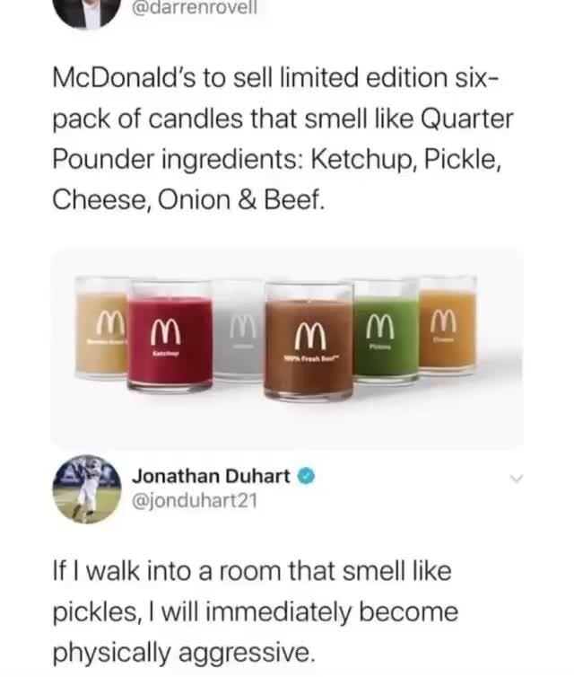 McDonald's to sell limited edition six pack of candles that smell like