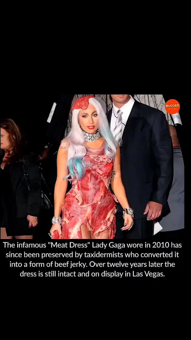 The infamous "Meat Dress" Lady Gaga wore in 2010 has since been