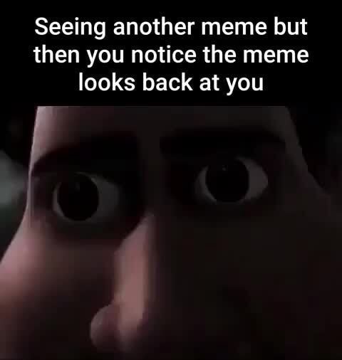 Seeing another meme but then you notice the meme looks back at you - iFunny