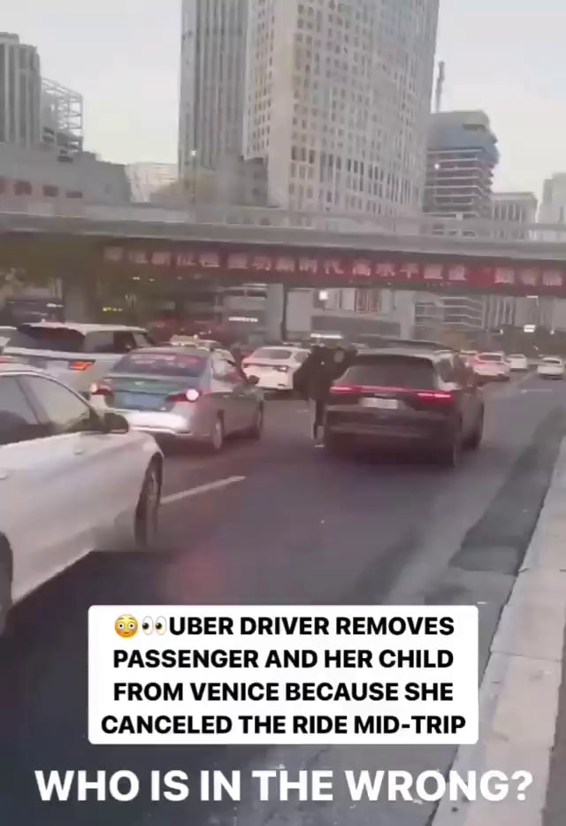 UBER DRIVER PASSENGER AND HER CHILD FROM VENICE BECAUSE SHE CANCELED ...